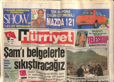 Hürriyet Gazetesi 11 Nisan 1992 - Şamı Belgelerle Sıkıştıracağız, Pkknın İstanbul Hücresi Çökertildi GZ58701 - 1