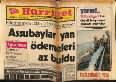 Hürriyet Gazetesi 11 Ocak 1975 - İspanyol Uçağı Ankarada Piste Çakıldı , İçindeki 38 Ton Yumurtadan Hiç Biri Kırılmadı GZ73923 - 1
