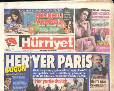 Hürriyet Gazetesi 11 Ocak 2015 - Çetin Altan Panzehiri İslam Bulacak - Belçim Bilgin Yılmaz Erdoğan Müthiş Koca Muazzam Hoca GZ125418 - 1