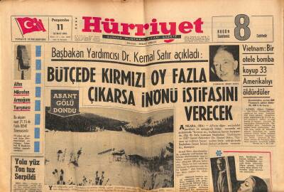 Hürriyet Gazetesi 11 Şubat 1965 - Başbakan Johnson , Altın Sistemini Kabul Etmiyor GZ117427 - 1