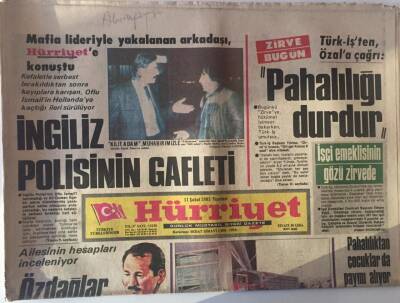 Hürriyet Gazetesi 11 Şubat 1985 - Türk- İşten Özala Çağrı Pahalılığı Durdur GZ16738 - 1