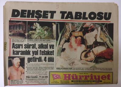 Hürriyet Gazetesi 12 Ağustos 1983 - Karayollarının Katilleri Tırlar GZ10915 - 2