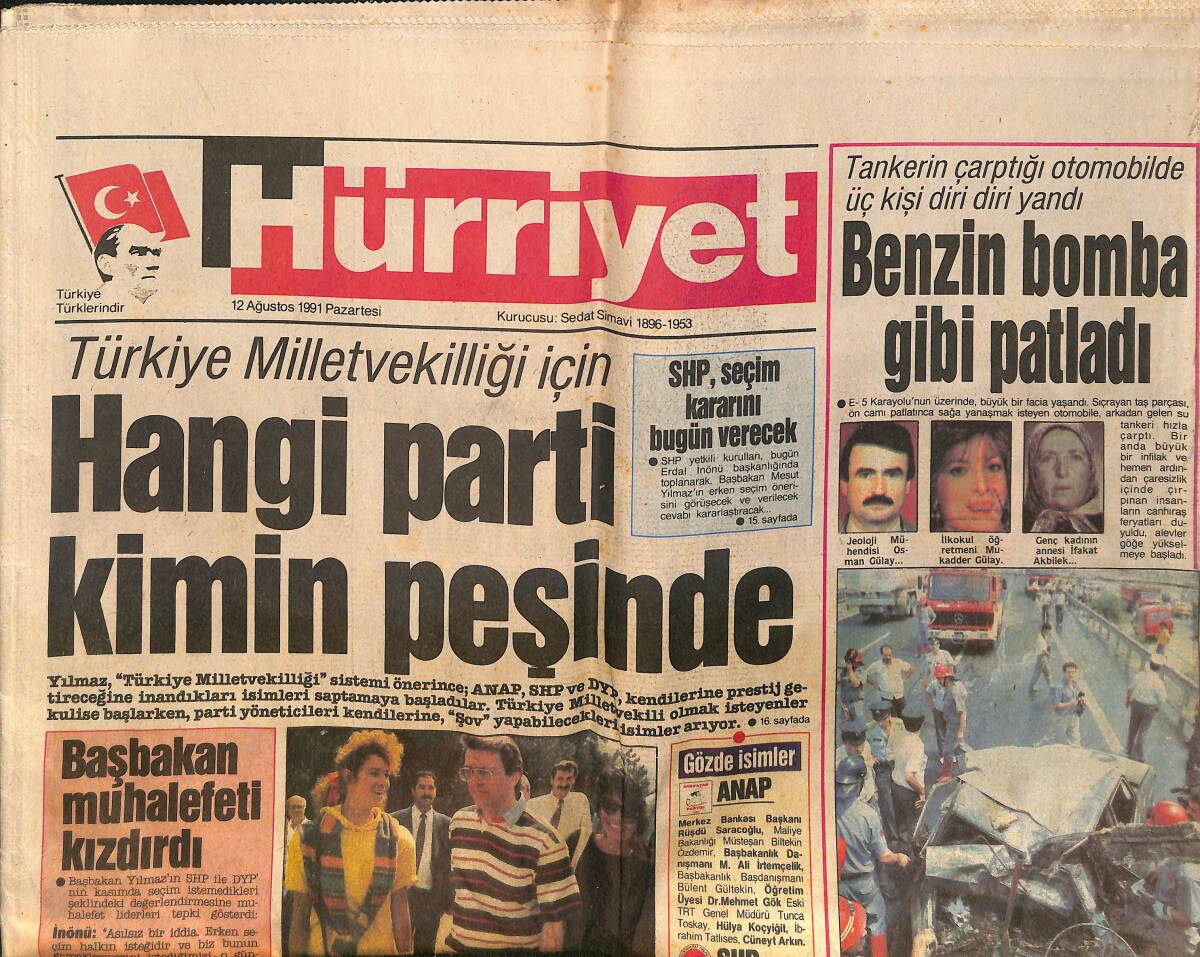 Hürriyet Gazetesi 12 Ağustos 1991 - Tüm Dünyada Satışı Yasak Olan Asbest Atığı , Türkiye'ye Sokuldu GZ157920 - 1