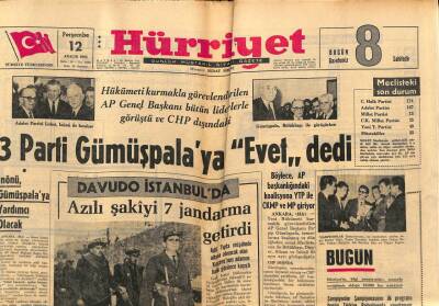 Hürriyet Gazetesi 12 Aralık 1963 - İnönü , Gümüşpalaya Yardımcı Olacak GZ81620 - 1