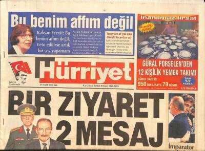 Hürriyet Gazetesi 12 Aralık 2000 - Diaz İstanbul Çok Keyifliydi - Avrupa Birliğinde 4 Büyükler Dönemi GZ126585 - 1