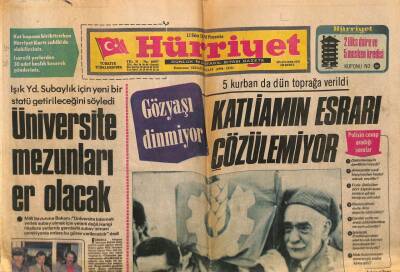 Hürriyet Gazetesi 12 Ekim 1978 - Subaylık İçin Yeni Statü Getiriliyor, Üniversite Mezunları Er Olacak GZ79650 - 1