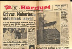 Hürriyet Gazetesi 12 Eylül 1959 - Grivas , Makariosu Öldürtmek İstedi !.. GZ72559 - 1
