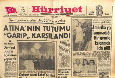 Hürriyet Gazetesi 12 Eylül 1967 - Atinanın Tutumu Garip Karşılandı GZ103474 - 1