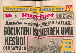 Hürriyet Gazetesi 12 Eylül 1969 - Karadon Ocağında GRİZU Patladı , Göçükteki İşçilerden Ümit Kesildi GZ72025 - 2