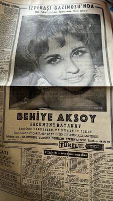 Hürriyet Gazetesi 12 Haziran 1963 - Tepebaşı Gazinosu Afişi * Muzaffer Akgün - Behiye Aksoy - Mehmet Şori Almanlar İçin Bir Dert Oldu GZ122648 - 3