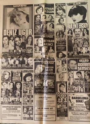 Hürriyet Gazetesi 12 Haziran 1980 - Gazino Afişleri * Bülent Ersoy - Deniz Uğur - Adnan Şenses - Ayhan Özgün GZ67762 - 4