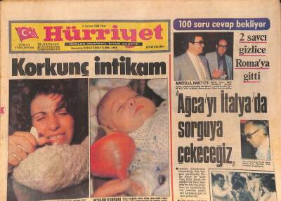Hürriyet Gazetesi 12 Haziran 1983 - 2 Savcı Gizlice Romaya Gitti . Ağcayı İtalyada Sorguya Çekeceğiz GZ127844 - 1
