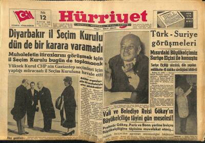 Hürriyet Gazetesi 12 Kasım 1957 - Mümtaz Tarhan Devlet Şûrası Reisi Oluyor - Türk-Suriye Görüşmeleri GZ117915 - 1