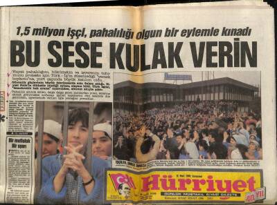 Hürriyet Gazetesi 12 Mart 1988 - Türk-İş Kararlı , Kulak Asılmazsa Eylemler Devam Edecek GZ85132 - 1