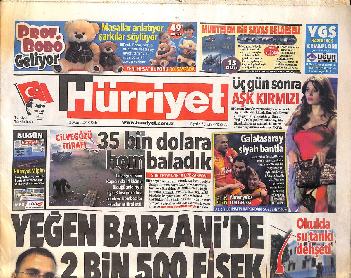 Hürriyet Gazetesi 12 Mart 2013 - İsveçli Sindirella - Belgeselciler Müslüm Gürses'in Mezarında GZ160086 - 1