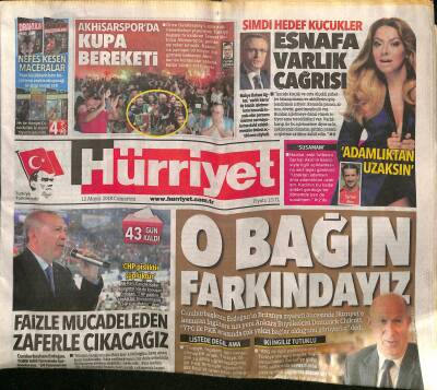 Hürriyet Gazetesi 12 Mayıs 2018 - F-35lerin Üssü Malatya Olacak - Erdoğan Faizle Mücadeleden Zaferle Çıkacağız GZ125609 - 1