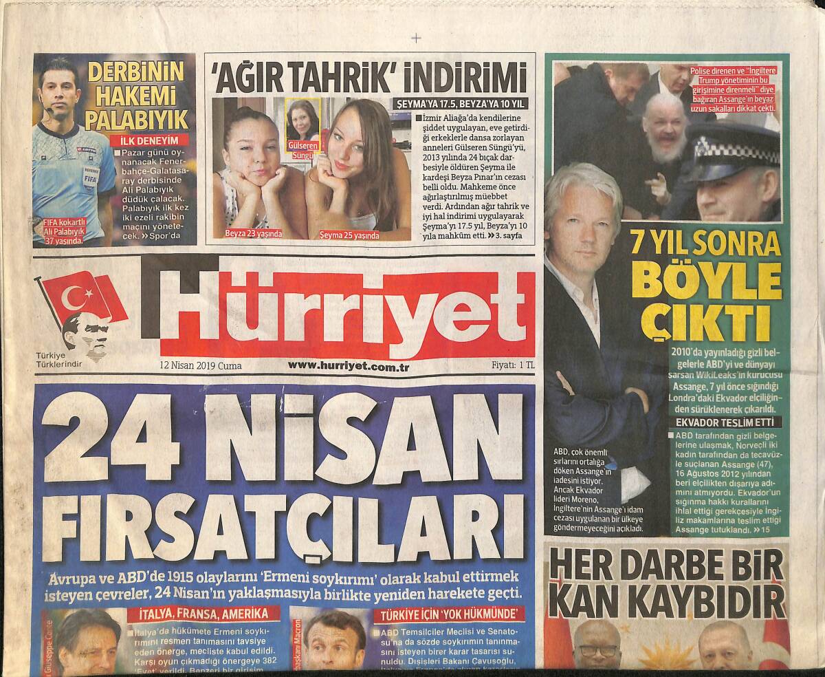Hürriyet Gazetesi 12 Nisan 2019 - Yeni İnsan Türü Keşfi Homo Luzonensis - Fener'den Çok Özel Hazırlık GZ154245 - 1