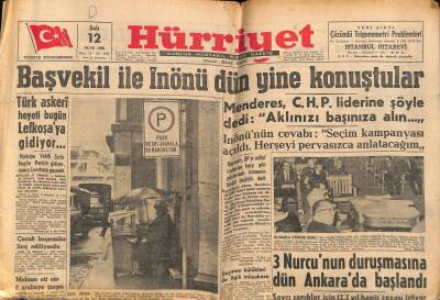 Hürriyet Gazetesi 12 Ocak 1960 - Trakyada Yağışlar Nehirler Yükseliyor - Türk Askeri Heyeti Bugün Lefkoşaya Gidiyor GZ117553 - 1