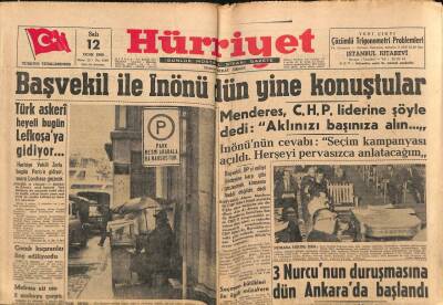 Hürriyet Gazetesi 12 Ocak 1960 - Türk Heyeti Bugün Lefkoşaya Gidiyor... GZ77749 - 1