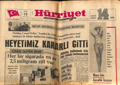 Hürriyet Gazetesi 12 Ocak 1964 - Raybankın Hesaplarına Hükümet , Dün Elkoydu GZ91917 - 1