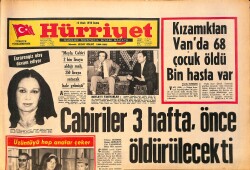 Hürriyet Gazetesi 12 Ocak 1973 - Kızamıktan Van'da 68 Çocuk Öldü - İtalyan Film Yıldızı Sophia Loren Oğlunu Kucağına Aldı GZ158151 - Gökçekoleksiyon