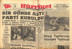 Hürriyet Gazetesi 12 Şubat 1961 - Bir Günde Altı Parti Kuruldu GZ67455 - 2