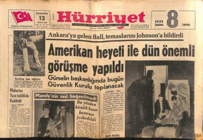 Hürriyet Gazetesi 12 Şubat 1964 - Johnson , Mühim İşlere Kadınları Tayin Ettiriyor GZ115602 - 1