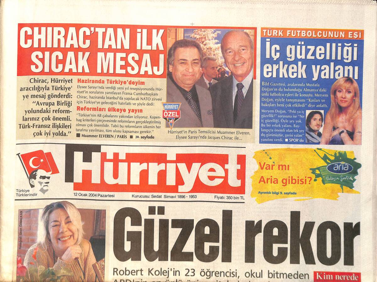 Hürriyet Gazetesi 12 Şubat 2004 - Rüştü: Hayatımda Boyunca Böyle Aptal Goller Yememiştim - Bu Üçlü Harvard'da Okuyacak GZ3426_Kopya(1) - 1