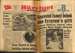 Hürriyet Gazetesi 12 Temmuz 1962 - Başvekil İsmet İnönü Dün Erzuruma Gitti GZ72618 - 1