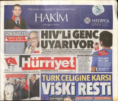 Hürriyet Gazetesi 12 Temmuz 2017 - Katar İle ABD Teröre Karşı Anlaştı - Aboubakar , Beşiktaş Macerasını Bitirdi GZ124409 - 1