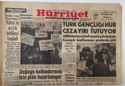 Hürriyet Gazetesi 13 Aralık 1960 - 3000 Üniversiteli Sessiz Yürüyüşle Cezayir Katliamını Protesto Etti GZ16530 - 1