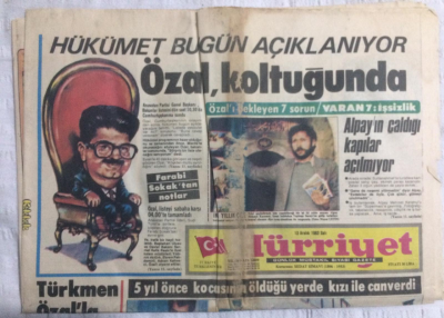 Hürriyet Gazetesi 13 Aralık 1983 - Özal Koltuğunda - GZ19944 - 1