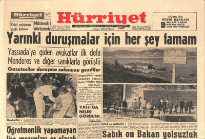 Hürriyet Gazetesi 13 Ekim 1960 - Yassıadaya Giden Avukatlar İlk Defa Menderes Ve Diğer Sanıklarla Görüştü GZ92051 - 1