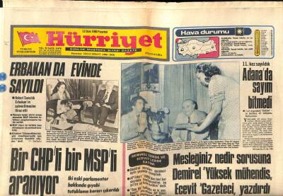 Hürriyet Gazetesi 13 Ekim 1980 - Askeri Savcılık Erbakanın Salıverilmesine İtiraz Etti GZ56367 - 1