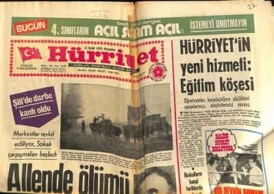 Hürriyet Gazetesi 13 Eylül 1973 - Marksistler Tevkif Ediliyor . Sokak Çarpışmaları Başladı GZ117603 - 1