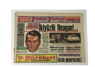 Hürriyet Gazetesi 13 Eylül 1984 -İkiyüzlü Reagan GZ9017 - 1