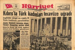 Hürriyet Gazetesi 13 Haziran 1958 - Kıbrısta Türk Kadınları Tecavüze Uğradı GZ68911 - 1