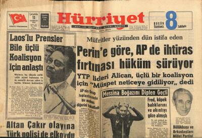 Hürriyet Gazetesi 13 Haziran 1962 - Laoslu Prensler Bile Üçlü Koalisyon İçin Anlaştı GZ117466 - 1