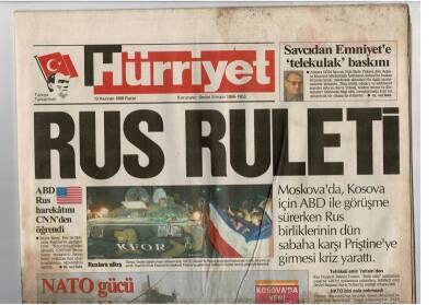 Hürriyet Gazetesi 13 Haziran 1999 - Rus Ruleti Nato Gücü Kosovada GZ48118 - 1