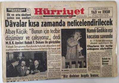 Hürriyet Gazetesi 13 Kasım 1960 - Yassıada Davaları Kısa Zamanda Neticelendirilecek GZ16502 - 1