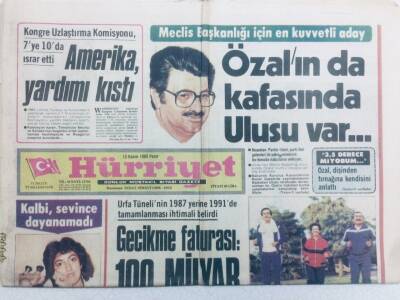 Hürriyet Gazetesi 13 Kasım 1983 - Özalında Kafasında Ulusu Var GZ41976 - 1