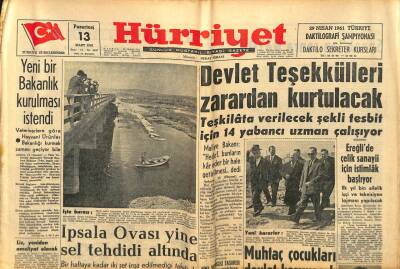 Hürriyet Gazetesi 13 Mart 1961 - Ipsala Ovası Yine Sel Tehdidi Altında GZ82254 - 1