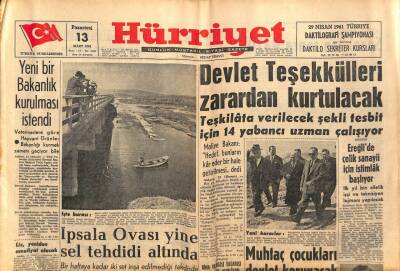 Hürriyet Gazetesi 13 Mart 1961 - Ipsala Ovası Yine Sel Tehdidi Altında GZ85243 - 1