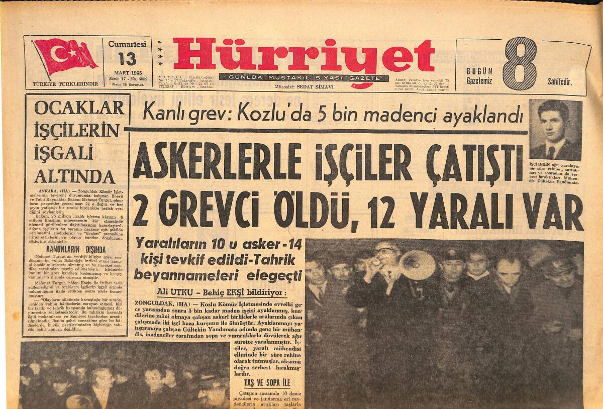 Hürriyet Gazetesi 13 Mart 1965 - Aşk Dedikoduları Hülya Koçyiğit'i Şaşkına Çevirdi GZ157811 - 1