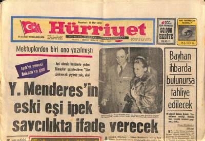 Hürriyet Gazetesi 13 Mart 1972 - İpek Tümay Savcılıkta, Bebek Maksim Gönül Yazar Fatma Girik, Lux Sabunu Emel Sayın, Orduspo3 Trabzonspor1 GZ91855 - 1