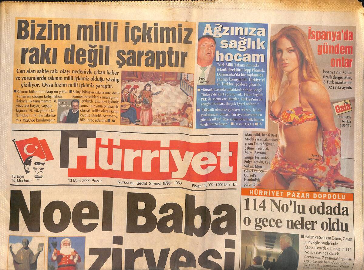 Hürriyet Gazetesi 13 Mart 2005 - Ebru Gündeş'e Karşı Carmina Burana - Noel Baba Zirvesi GZ160136 - 1