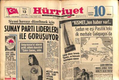 Hürriyet Gazetesi 13 Mayıs 1966 - Demirel Hasta Yatan Satırı Ziyaret Etti GZ77738 - 1