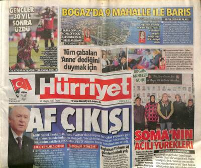 Hürriyet Gazetesi 13 Mayıs 2018 - Koçun Çiçeğini Cem Yılmaz Aldı - Irak Elektronik Oylamaya Geçti GZ125610 - 1