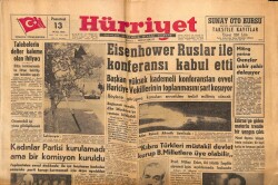 Hürriyet Gazetesi 13 Ocak 1958 - Eisenhower Ruslar İle Konferansı Kabul Etti GZ71132 - 2