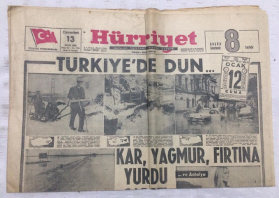 Hürriyet Gazetesi 13 Ocak 1968 - Ali Fuat Cebesoyun Cenazesi Büyük Bir Törenle Kaldırıldı - GZ17960 - 1